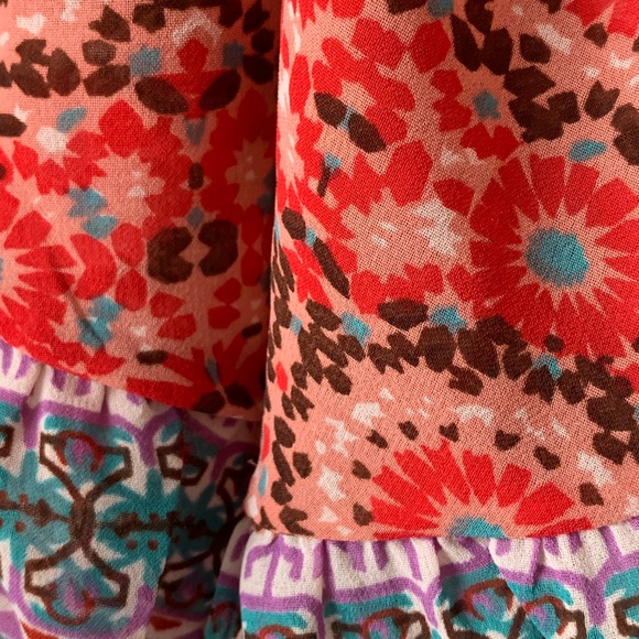 Red Multi Patterned Tank Top. Patrons of Peace (M) - Picture 4 of 4